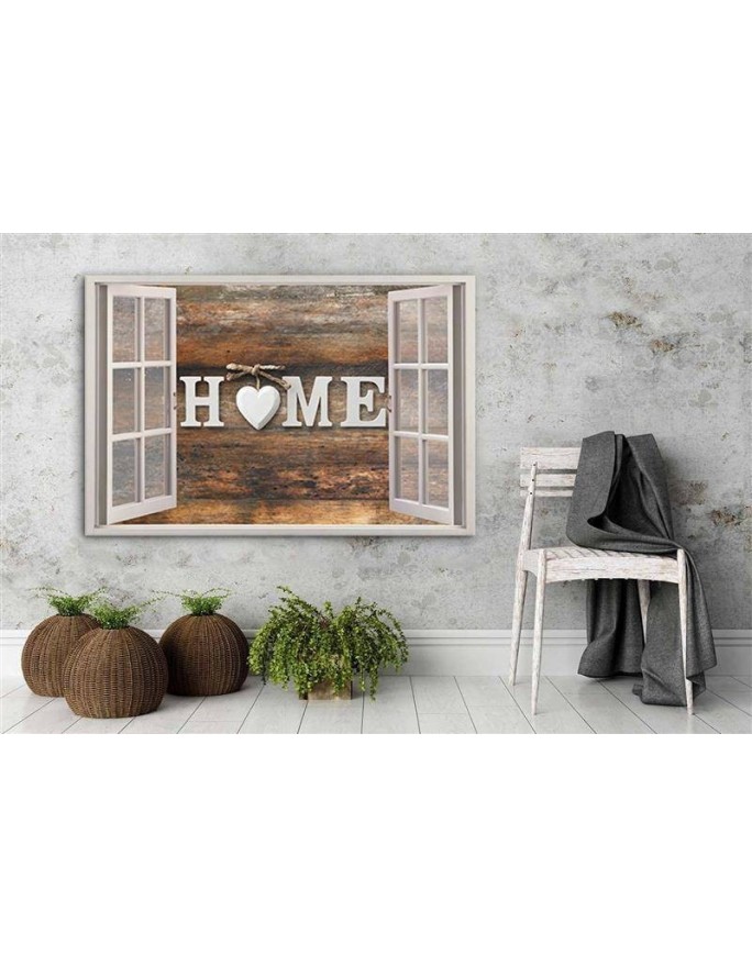 Obraz do salonu canvas Widok z okna Napis Home | FEEBY
