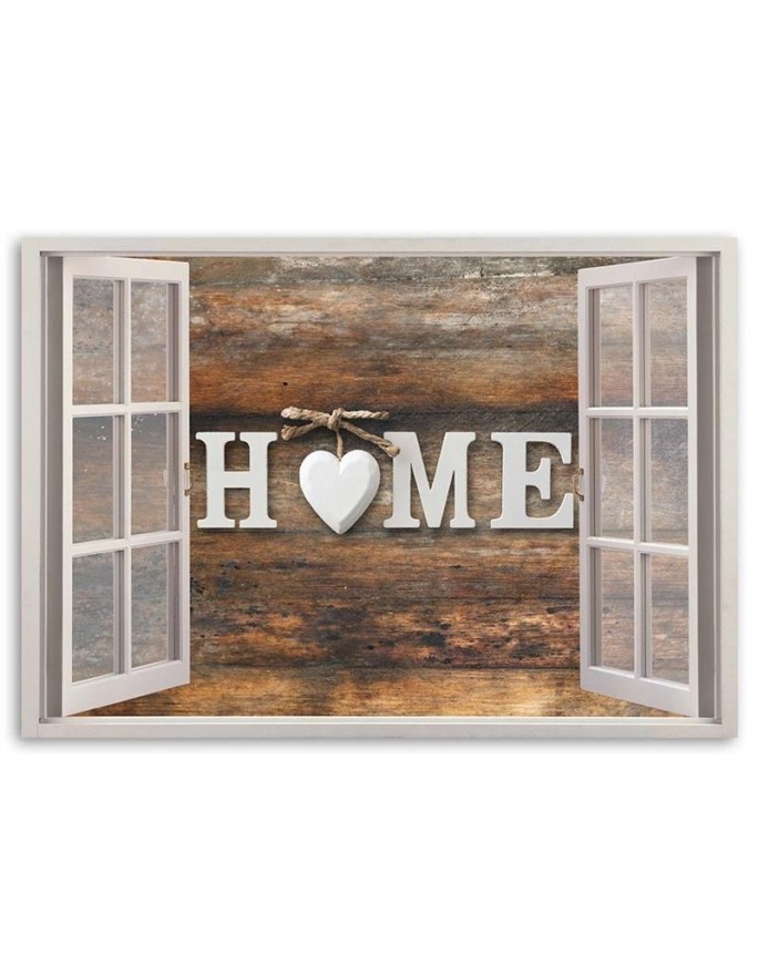 Obraz do salonu canvas Widok z okna Napis Home | FEEBY