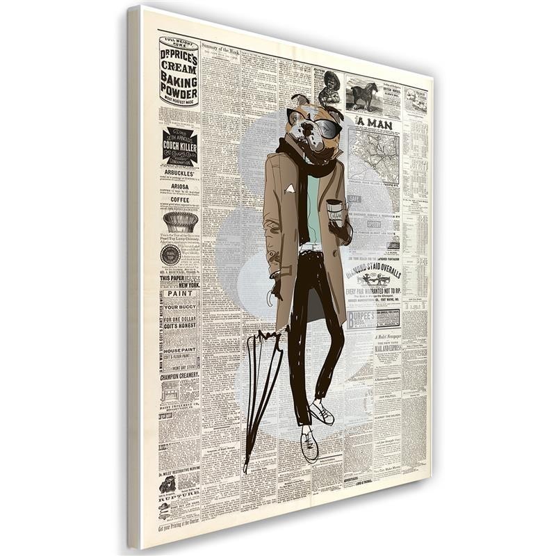 Bild auf Leinwand - Eleganter Hund - Zeitungsartikel | Feeby