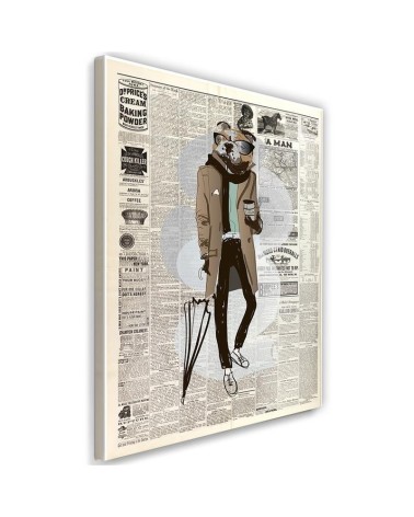 Bild auf Leinwand - Eleganter Hund - Zeitungsartikel | Feeby