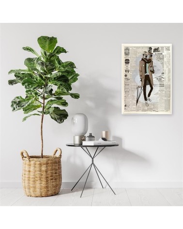 Bild auf Leinwand - Eleganter Hund - Zeitungsartikel | Feeby