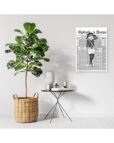 Leinwandbild - Modisches Kaninchen - Zeitungsartikel | Feeby