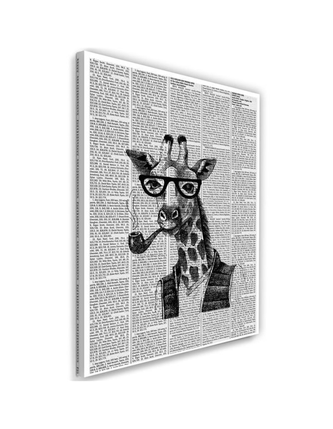 Leinwandbild - Giraffe mit Pfeife - Zeitungsartikel | Feeby