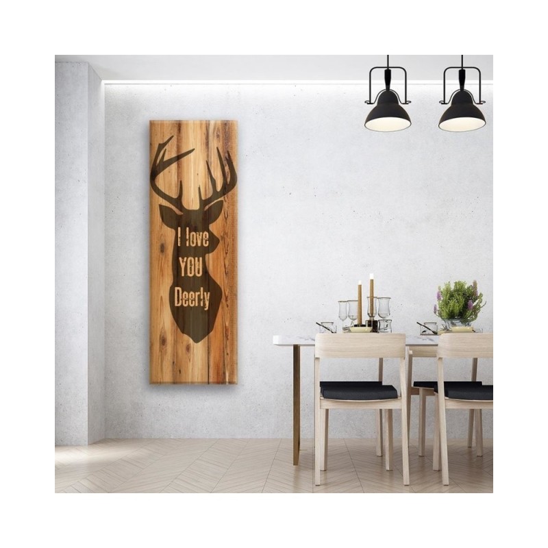 Wandbild für Wohnzimmer - Zitat Hirsche | Feeby