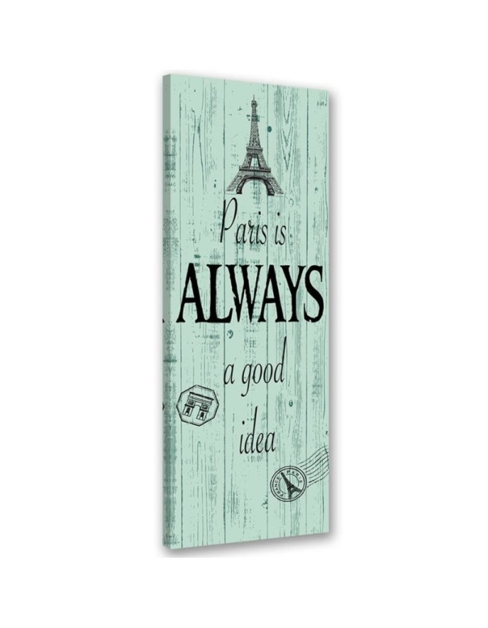 Leinwandbild - Satz mit dem Eiffelturm | Feeby