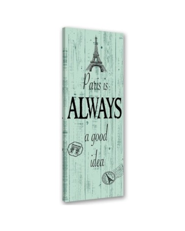 Leinwandbild - Satz mit dem Eiffelturm | Feeby