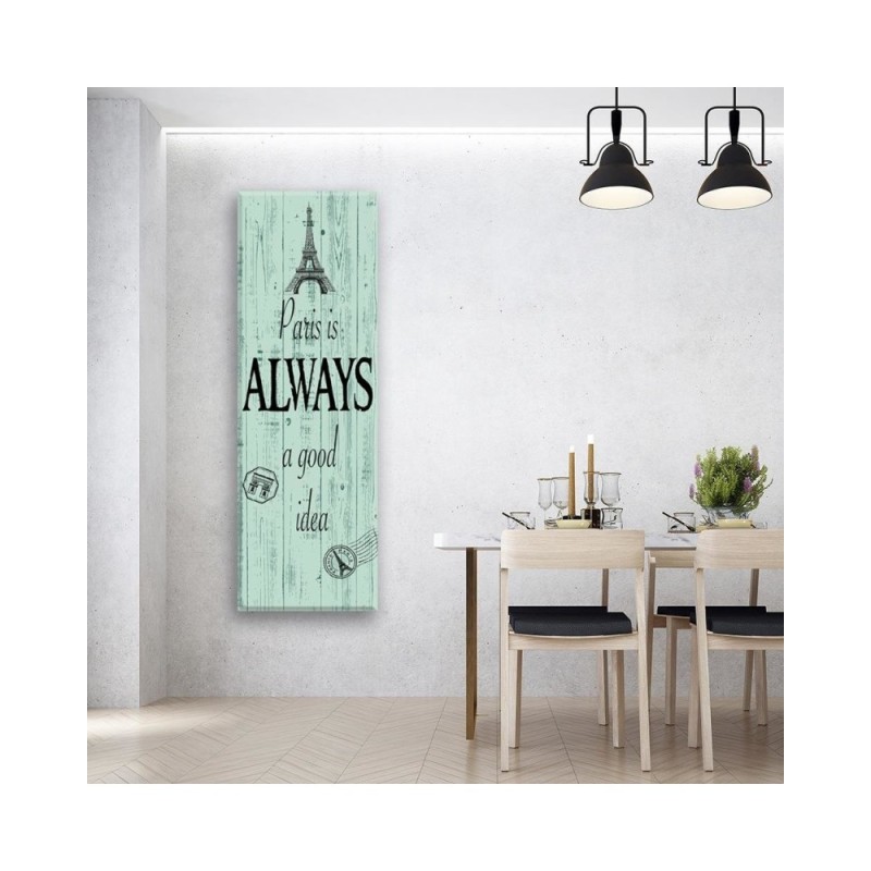 Leinwandbild - Satz mit dem Eiffelturm | Feeby