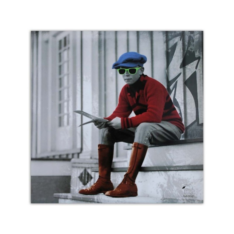 Leinwanddruck - Kleiner Junge mit Brille | Feeby