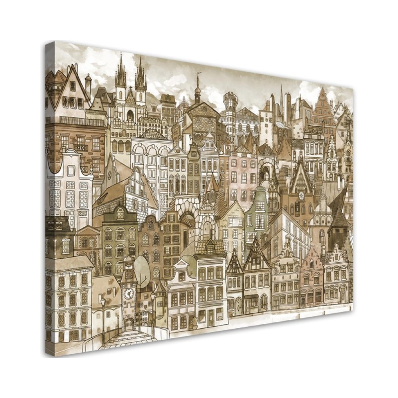 Modernes Wandbild - Fröhliche Stadt | Feeby