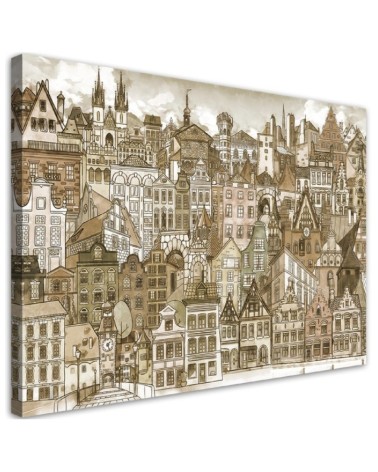 Modernes Wandbild - Fröhliche Stadt | Feeby