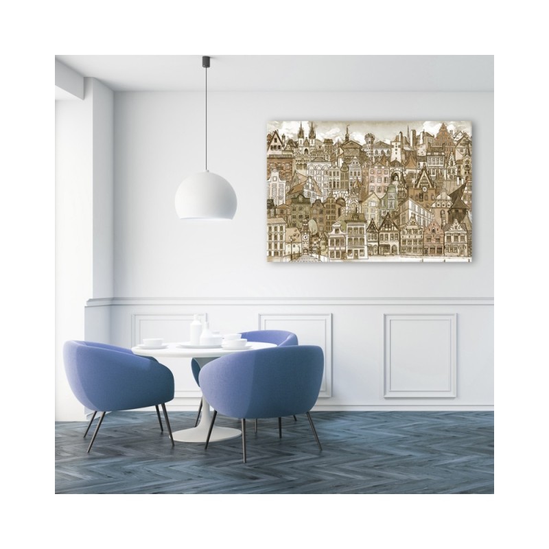 Modernes Wandbild - Fröhliche Stadt | Feeby