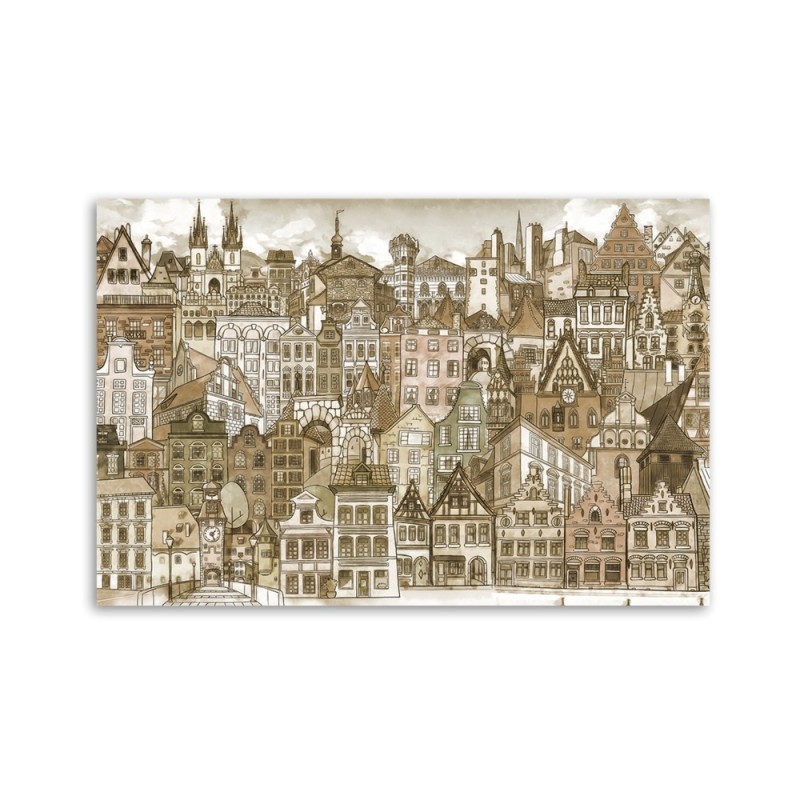 Modernes Wandbild - Fröhliche Stadt | Feeby