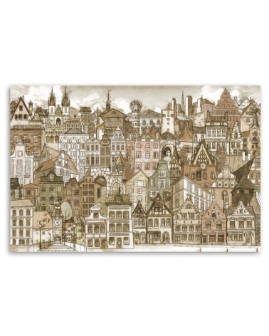 Modernes Wandbild - Fröhliche Stadt | Feeby