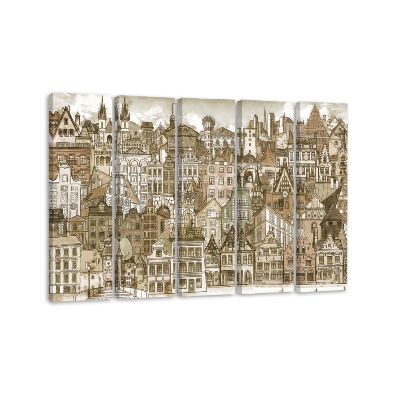 Modernes Wandbild - Fröhliche Stadt | Feeby