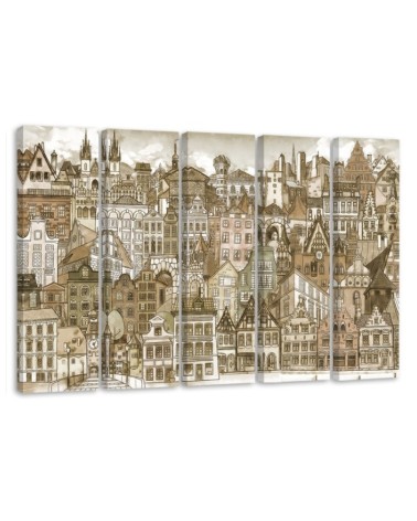 Modernes Wandbild - Fröhliche Stadt | Feeby