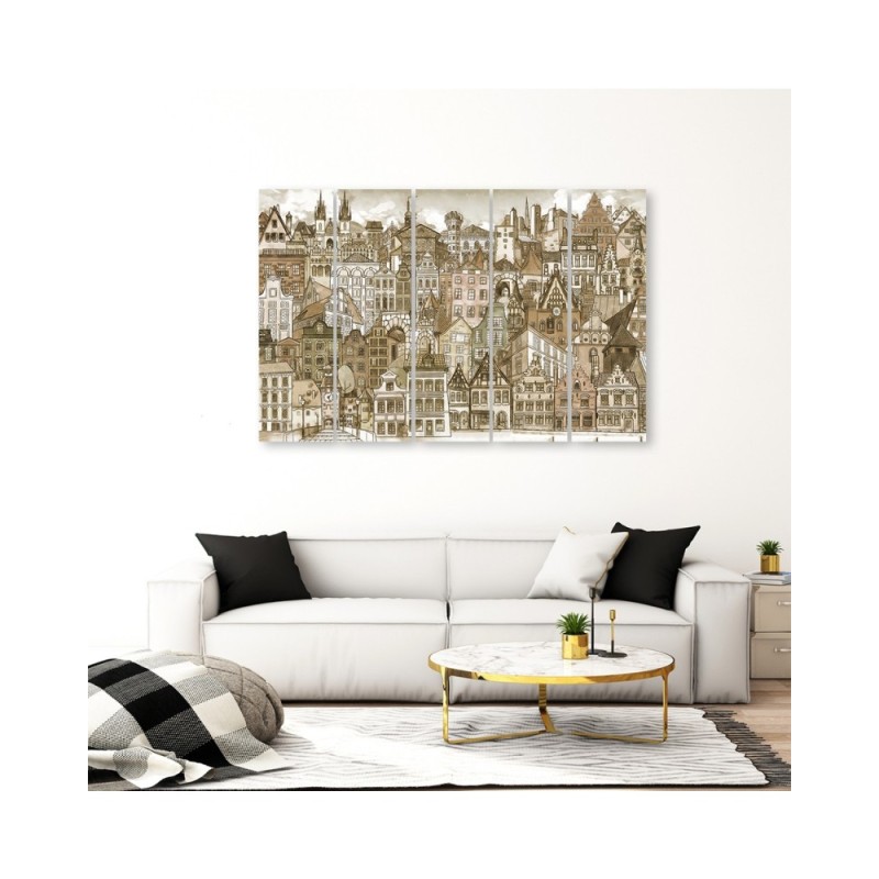 Modernes Wandbild - Fröhliche Stadt | Feeby