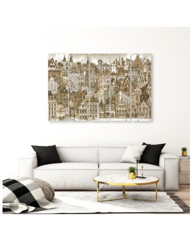 Modernes Wandbild - Fröhliche Stadt | Feeby