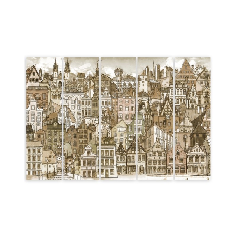 Modernes Wandbild - Fröhliche Stadt | Feeby