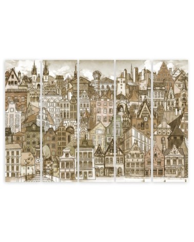 Modernes Wandbild - Fröhliche Stadt | Feeby