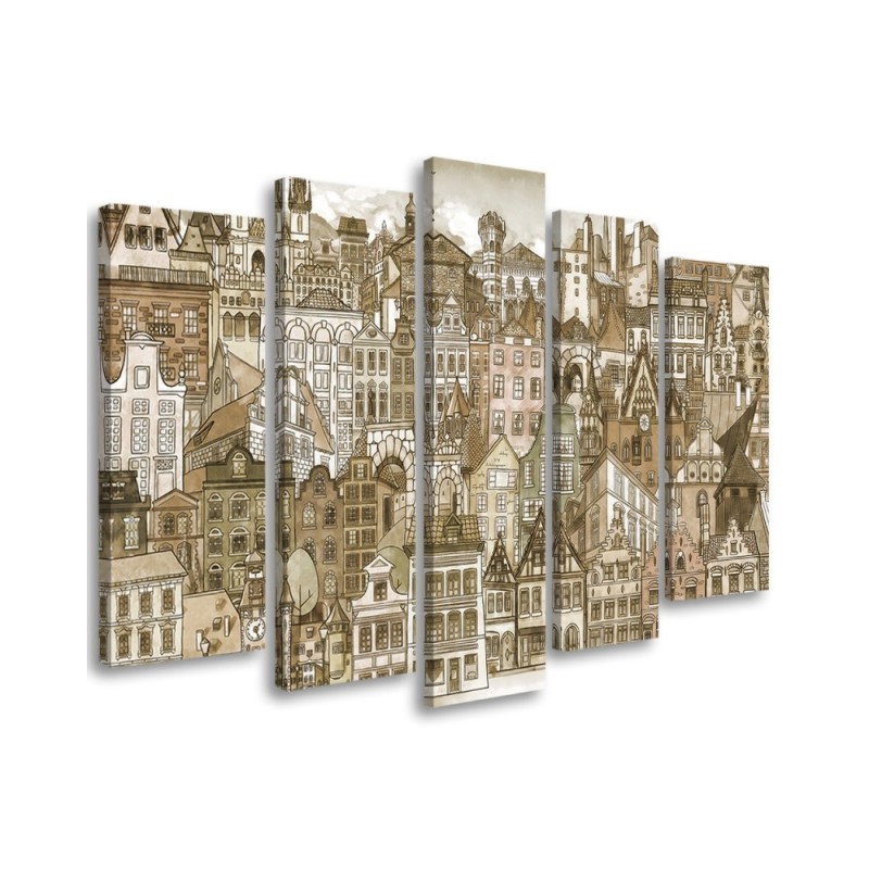 Bild auf Leinwand - Fröhliche Stadt | Feeby