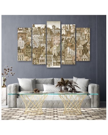 Bild auf Leinwand - Fröhliche Stadt | Feeby