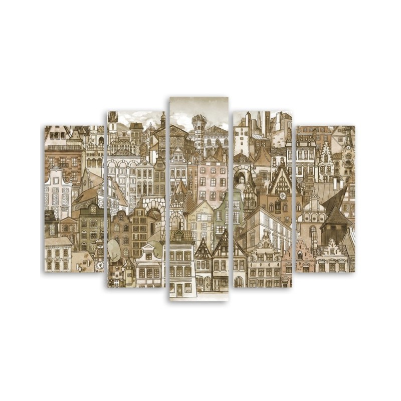 Bild auf Leinwand - Fröhliche Stadt | Feeby