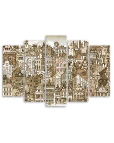 Bild auf Leinwand - Fröhliche Stadt | Feeby