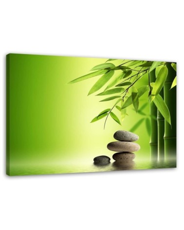 Leinwandbild - Zen Steine und Bambus | Feeby