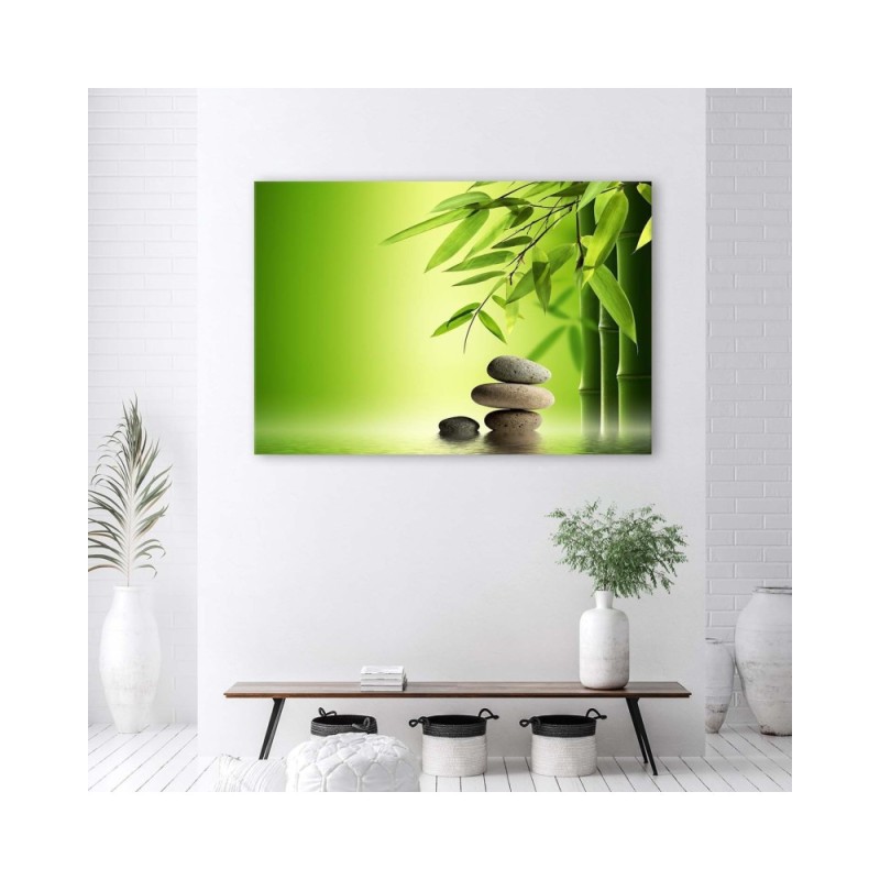 Leinwandbild - Zen Steine und Bambus | Feeby