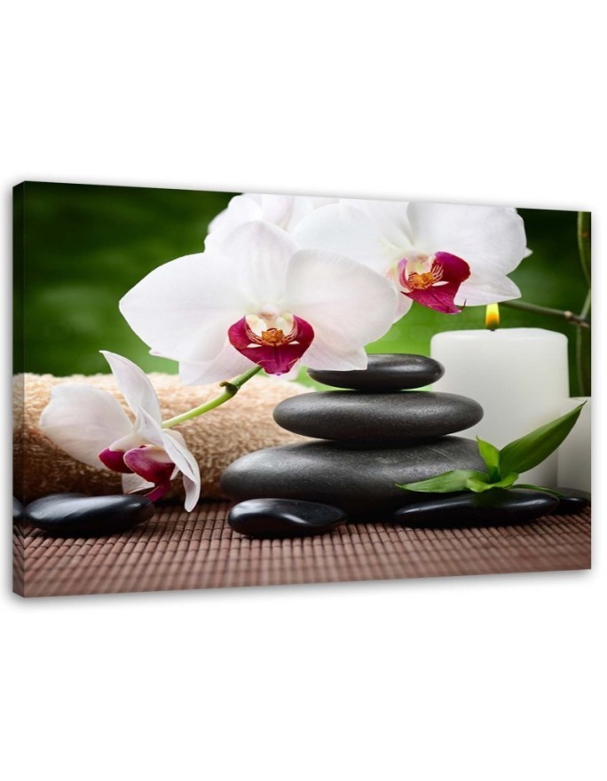 Wandbild für Wohnzimmer - Orchideen Blumen Zen | Feeby