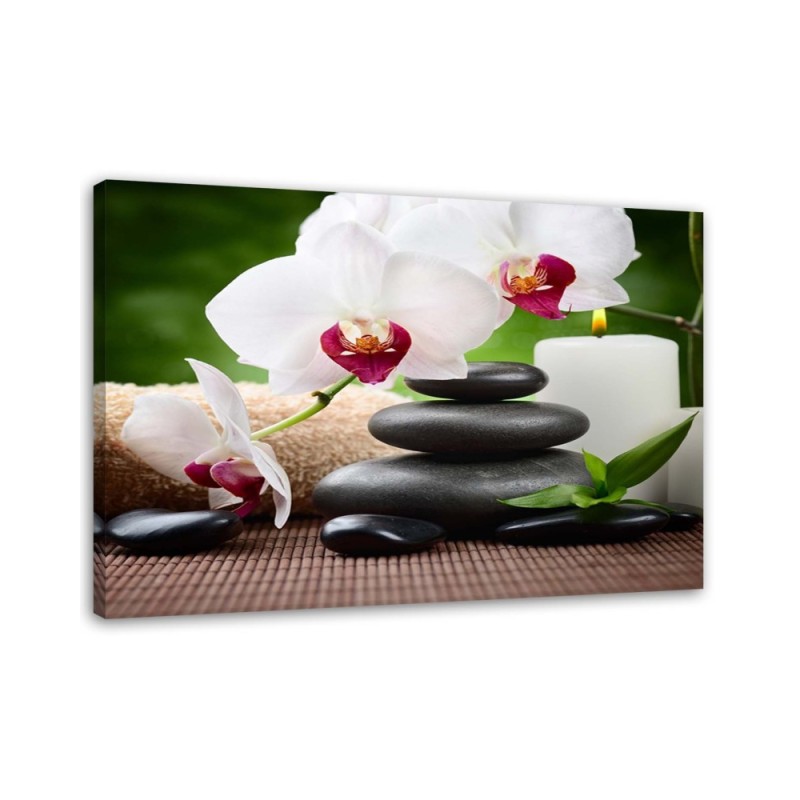 Wandbild für Wohnzimmer - Orchideen Blumen Zen | Feeby