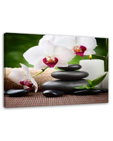 Wandbild für Wohnzimmer - Orchideen Blumen Zen | Feeby