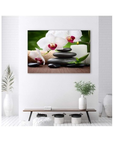 Wandbild für Wohnzimmer - Orchideen Blumen Zen | Feeby