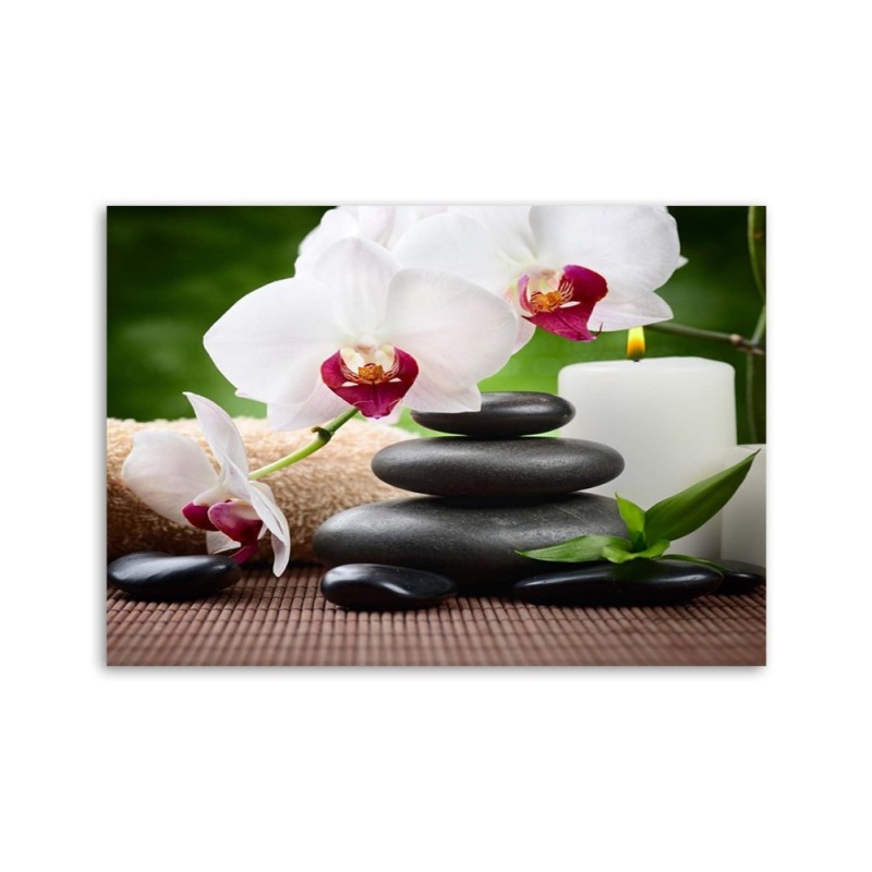 Wandbild für Wohnzimmer - Orchideen Blumen Zen | Feeby