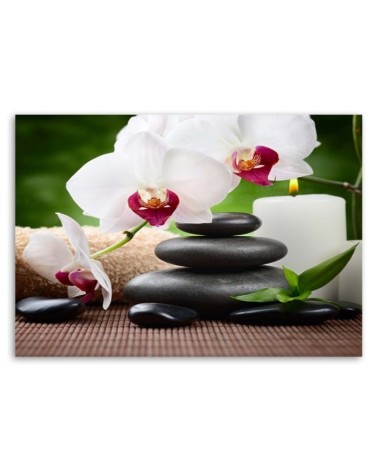 Wandbild für Wohnzimmer - Orchideen Blumen Zen | Feeby