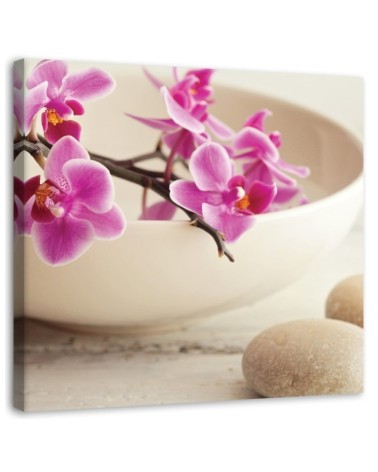 Leinwandbild - Rosa Orchideen Zen Spa | Feeby