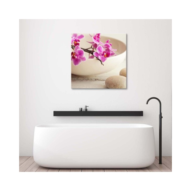 Leinwandbild - Rosa Orchideen Zen Spa | Feeby