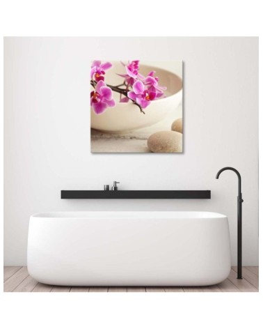 Leinwandbild - Rosa Orchideen Zen Spa | Feeby
