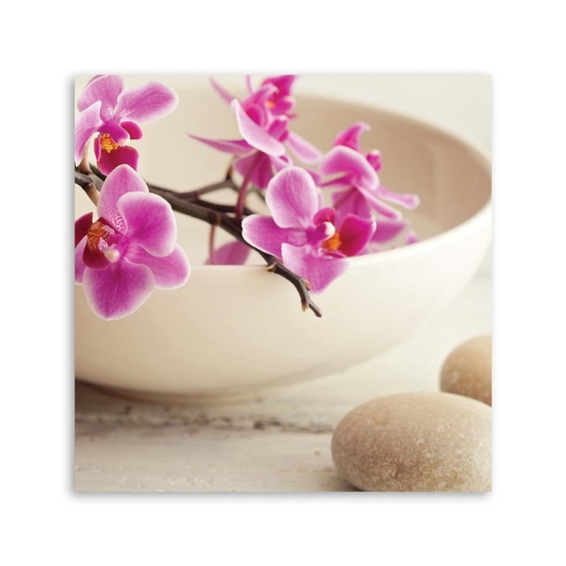 Leinwandbild - Rosa Orchideen Zen Spa | Feeby
