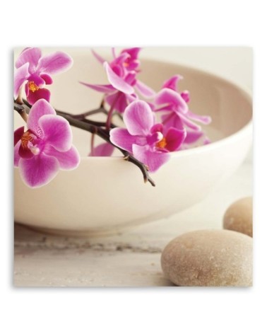 Leinwandbild - Rosa Orchideen Zen Spa | Feeby