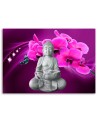 Obraz do łazienki Budda z różową orchideą | FEEBY