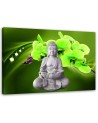 Nowoczesny obraz do łazienki Budda z zieloną orchideą | FEEBY