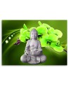 Nowoczesny obraz do łazienki Budda z zieloną orchideą | FEEBY