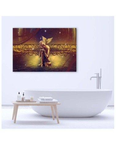 Modernes Wandbild - Buddha mit einem Vogel | Feeby