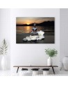 Wall art painting for bathroom Buddha against a sunset background | FEEBY