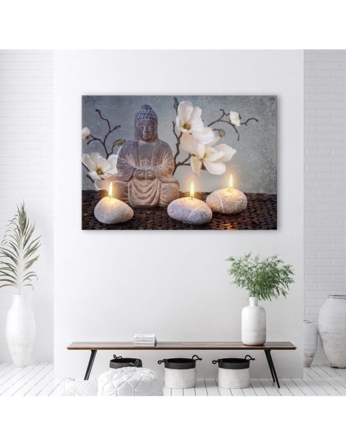 Obraz ścienny do łazienki Buddha i świece | FEEBY