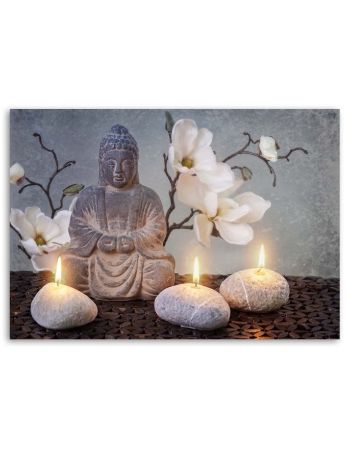 Obraz ścienny do łazienki Buddha i świece | FEEBY