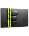 Wall art painting for living room Bamboo zen stones on black background | FEEBY