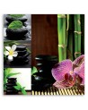 Wall art painting for living room Collage zen orchid bamboo stones | FEEBY