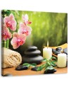 Obraz ścienny do salonu Świece orchidea i kamienie zen | FEEBY